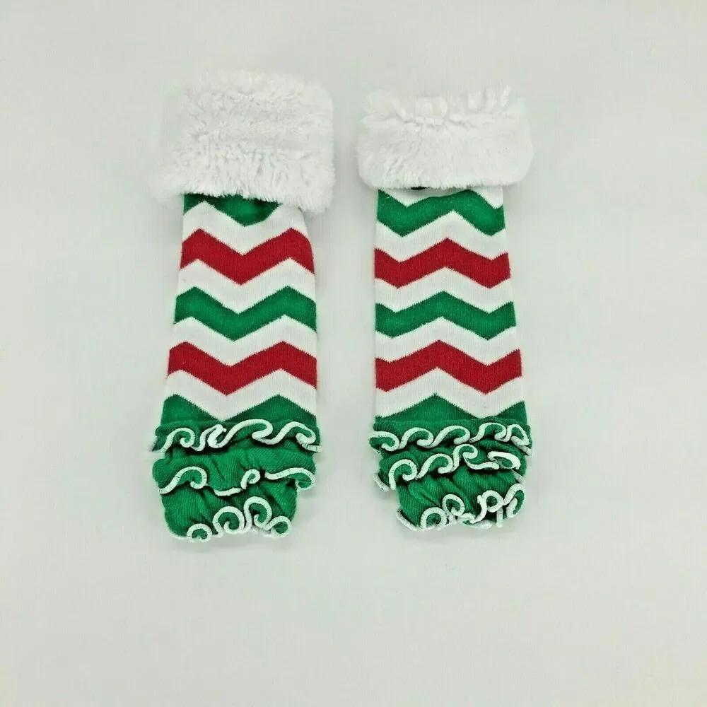 Infant Red Green White Leg Warmers